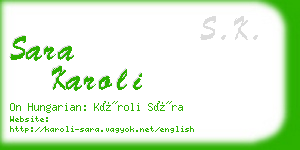 sara karoli business card